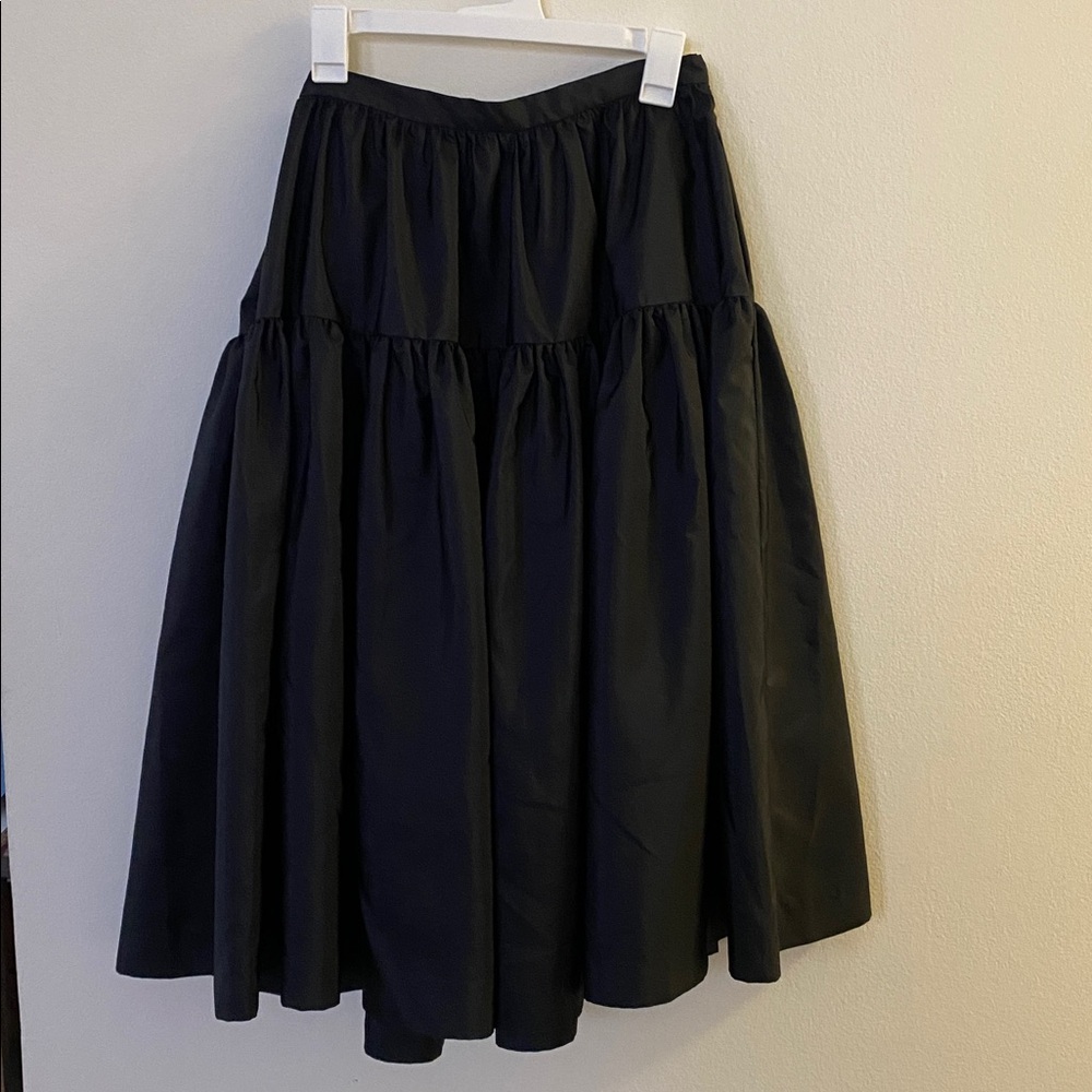 Vintage Anne Klein Neiman Marcus Black Tiered Midi Skirt - Picture 6 of 6